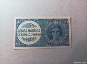 International Banknotes: Billete Checoslovaquia 1 Korun, año 1946, UNC